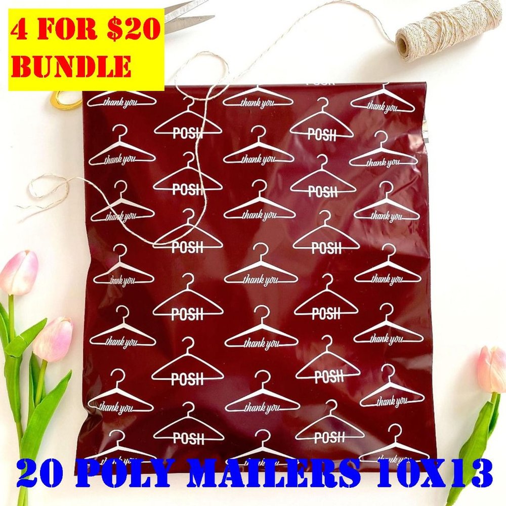 20 Pack 10x13 Poly Mailers Posh Hanger Designer